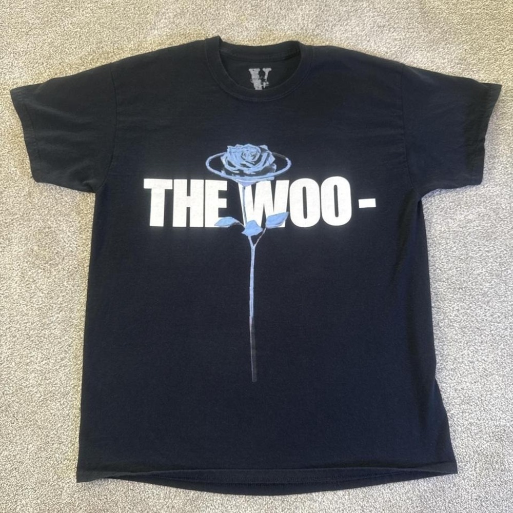 Vlone x Pop Smoke The Woo Shirt Black Size Large Rap Tee